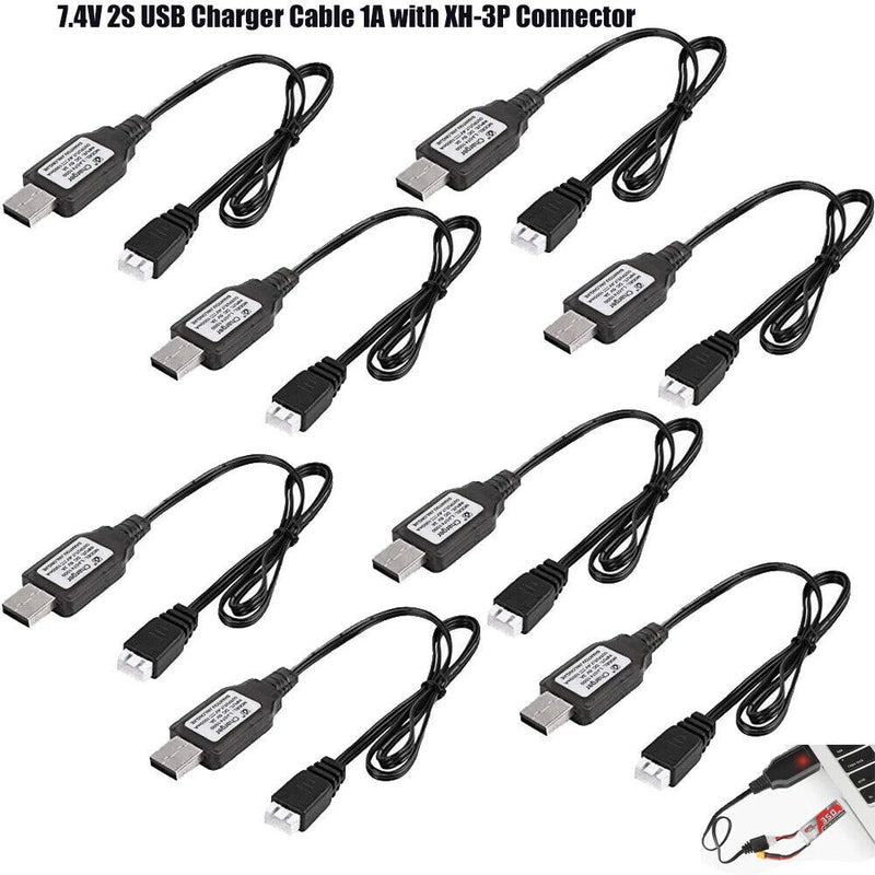 USB Charger Cable 1A for 2S 7.4V Axial SCX10LiPo Battery RC Car FPV Quadcopter