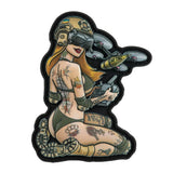 TACTICAL FPV DRONE GIRL HOOLIGAN Ukrainian Morale Patch OLIVE PVC V2