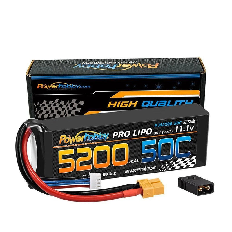3S 11.1V 5200mAh 50C XT60 with Adapter Lipo Battery Powerhobby PHB3S520050CXT60 Battery