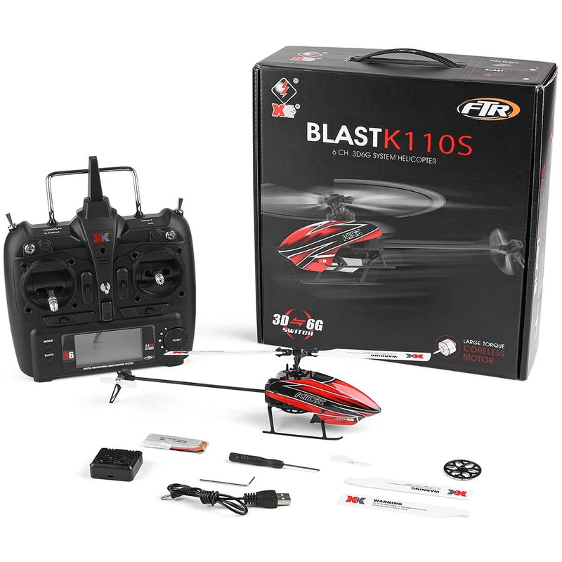 Wltoys XK K110S 6CH 3D 6G Single Paddle Brushless RC RTF Helicopter Aircraft
