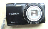 FUJIFILM compact digital camera, black front with FUJINON lens and 16 megapixels text