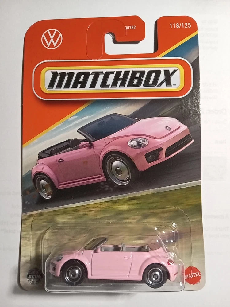 Matchbox Cars Volkswagen Beetle Convertible Pink Diecast Car Toy 1:64 Scale MBX