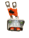 HV battery charging port cable connector with metal bracket, orange housing, black plug