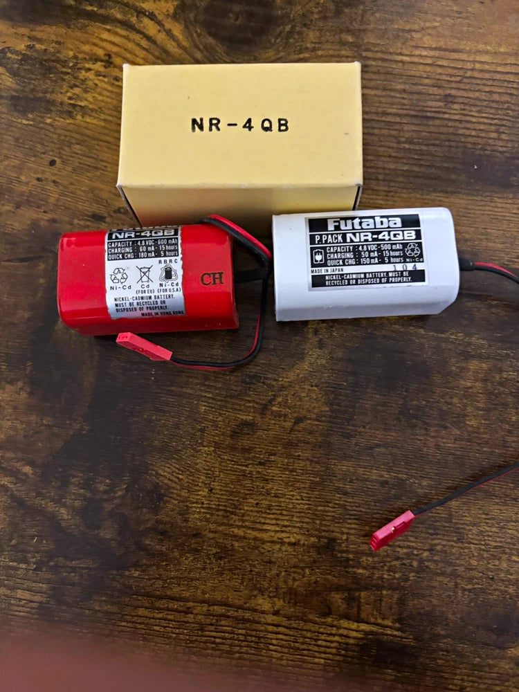 Vintage Futaba NR-4QB & P.PACK 4.8V 500mAh Ni-Cd RC Receiver Batteries w/  1Box Battery