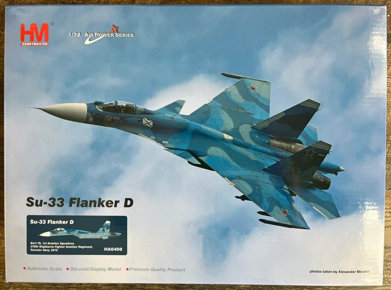 1:72 SU-33 Flanker D model kit box art with teal blue camo jet