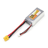 11.1V 1500mAh LiPo battery with XT60 plug, red/black wires and balance connector