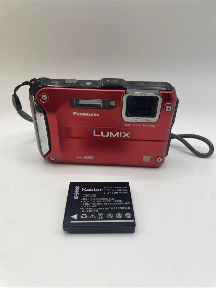Panasonic Lumix DMC-TS3 Red Digital Camera 12.1 MP Camera UNTESTED