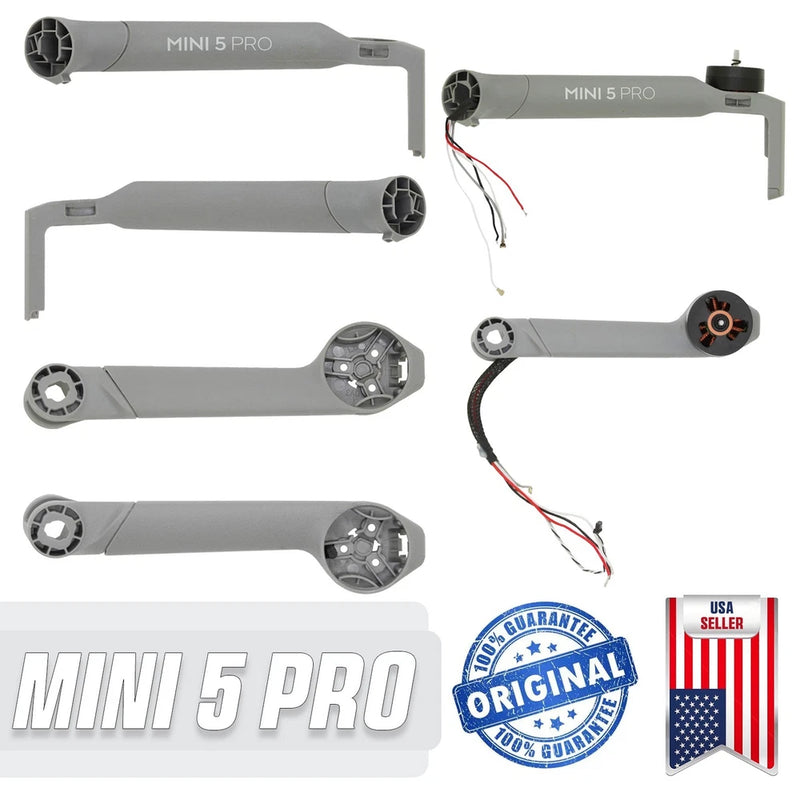 Grey drone arm shell set with motors and wiring for Mini 5 Pro drone
