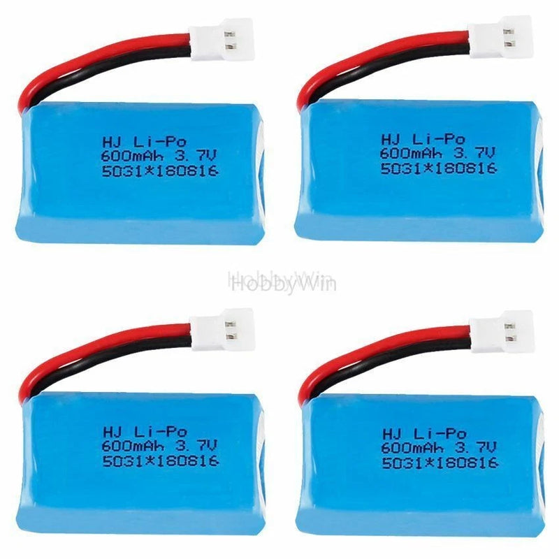 4Pcs 3.7V 600mAh 20C Li-po Battery XH2.54 Plug for Syma X9 RC Quadcopter Drone Battery