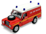 CARARAMA 1/43 LAND ROVER SERIES 3 109 HARD TOP RED FIRE AND RESCUE 553940