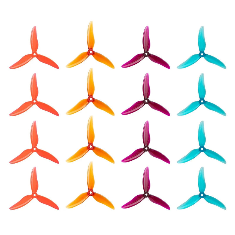 16pcs Fpv Drone Props Propeller: Gemfan Hurricane 51499 Tri-Blade 5 Inch Prop...