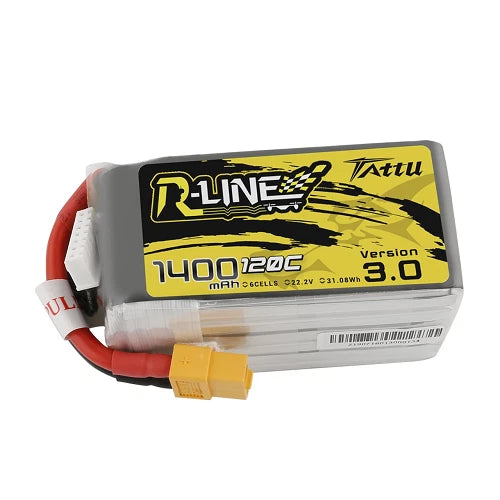 Tattu 1400mAh 6S 120C 22.2V R-Line Version 3.0 Lipo Battery with XT60 Plug Battery