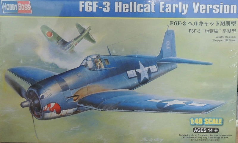 WWII US NAVY F6F-3 HELLCAT HOBBY BOSS 1:48 SCALE PLASTIC MODEL AIRPLANE KIT