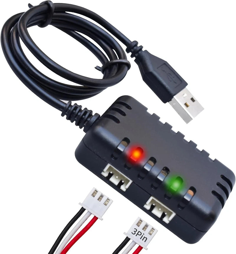 7.4V Li-ion/Lipo Battery Charger 2-in-1 USB Balance Smart Charger with XH-3P Plu Battery