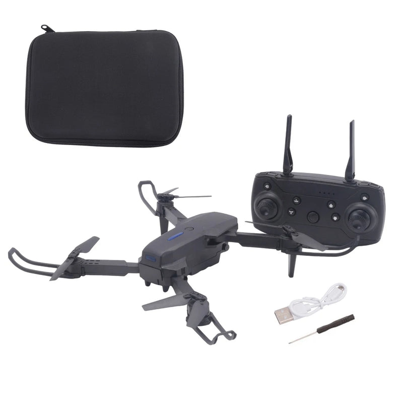 Foldable Wi‑Fi 4K drone kit with remote controller and carrying case