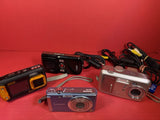 Lot Of 4 Cameras For Parts Or Need New Batteries Panasonic LUMIX & Others As Is
