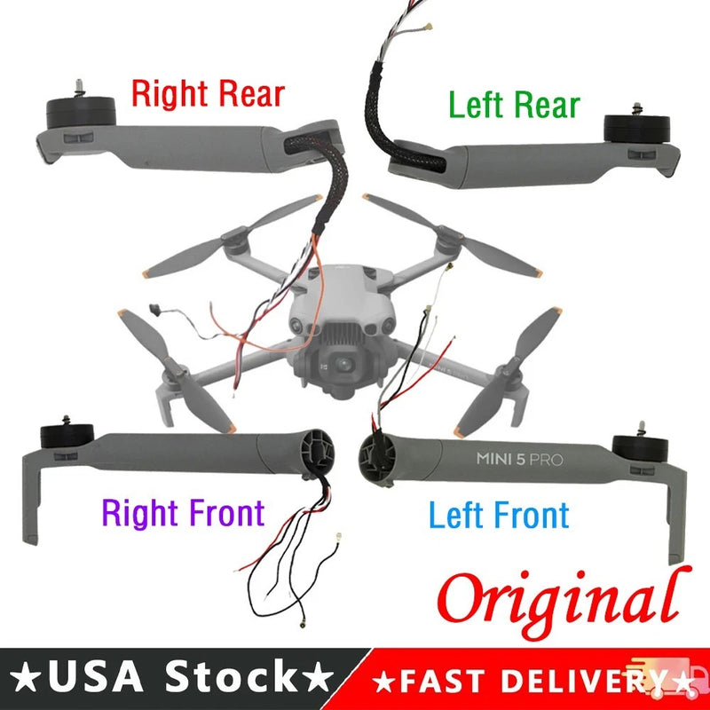Gray drone arm cover shells with motors, left and right, front and rear