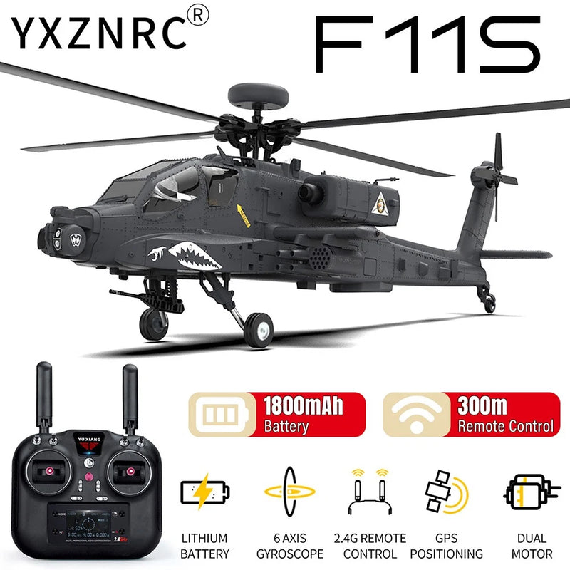 Yuxiang F11S Helicopter Apache GPS 2.4G 6 Axis Gyro 9CH Flybarless 3D Brushless