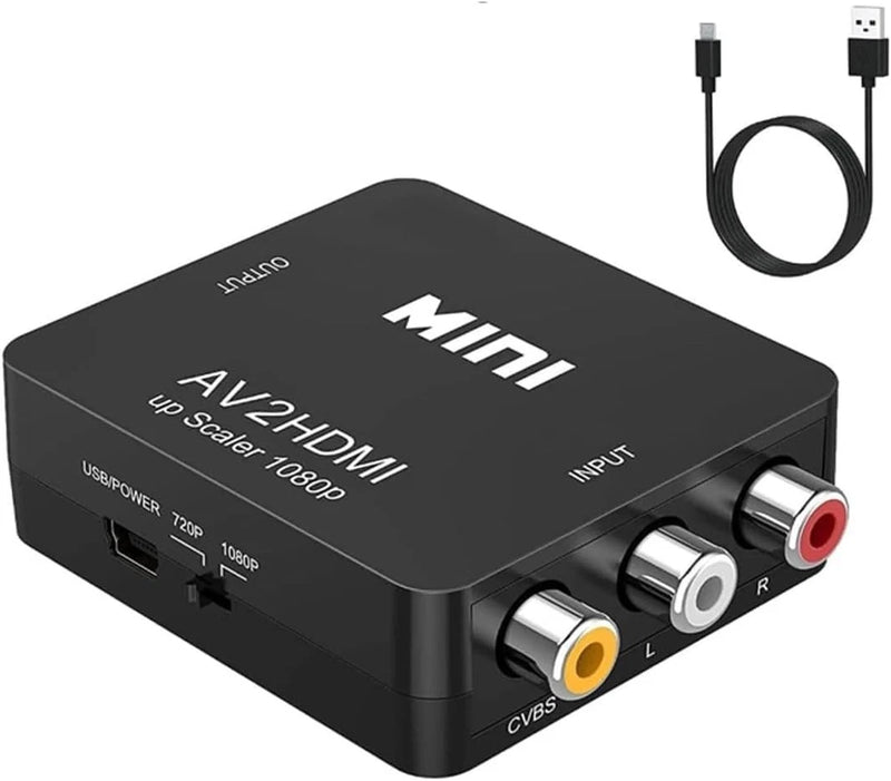Gana Mini AV2 HDMI Up Scaler 1080p Black PAL/NTSC AV2HDMI B-7