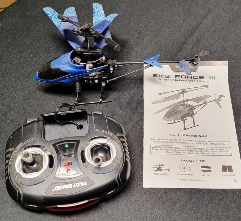 PROPEL Blue RC Sky Force III Gyropter 3 Channel IR Gyro Helicopter Untested