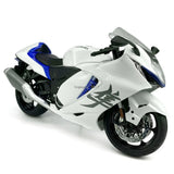 1/9 Suzuki Hayabusa Motorcycle Model Diecast Toy Vehicle Motorcycle Toys White Battery