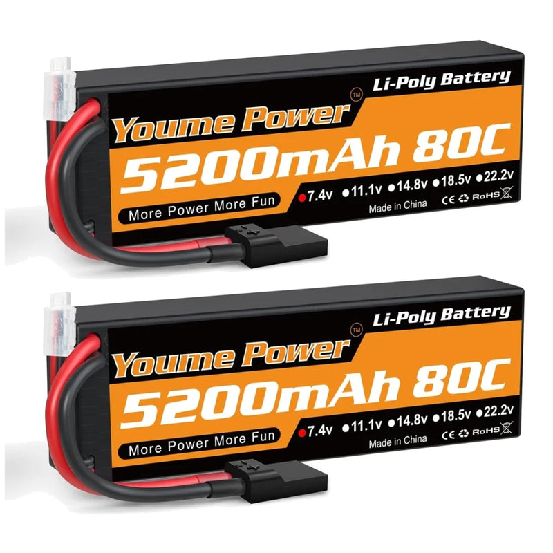 Youme Hardcase 7.4V 5200mAh 80C RC Battery Battery