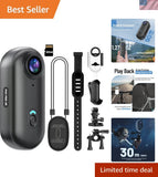 4K Mini WiFi Action Camera 32GB Thumb POV Portable Body Cam Wearable Video Re...