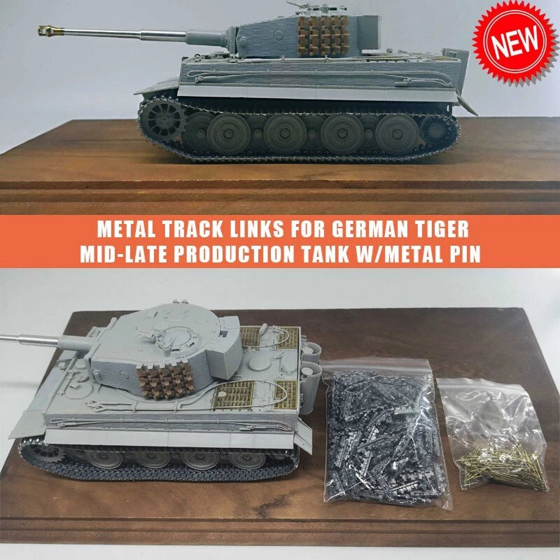 1/35 Metal Track Links For German Tiger Mid-late Tank Model Kit w/metal pin