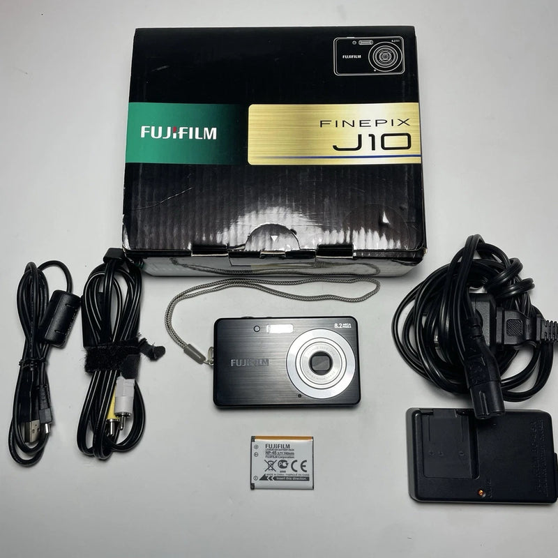 Fujifilm FinePix J10 8.2MP Digital Camera Tested + Charger, Battery, Cables