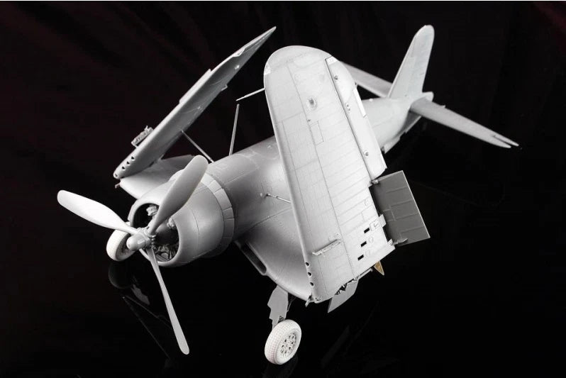 1/32 F4U-1 Corsair model airplane, gray and white with raised panel details