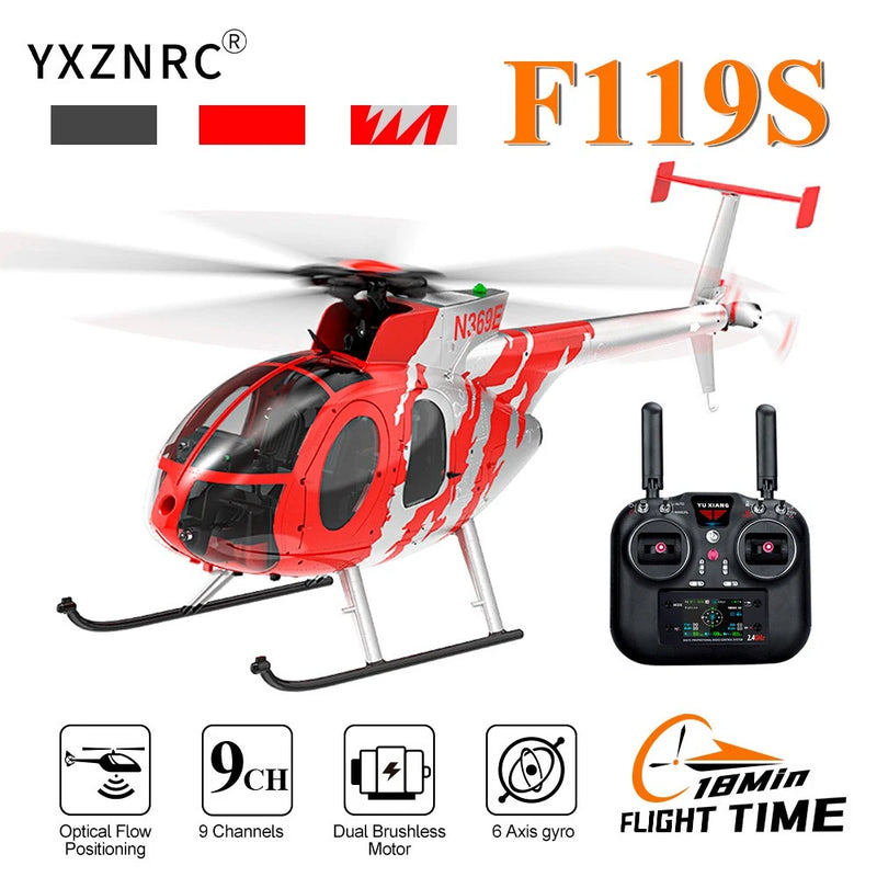 YUXIANG F119S(MD500) GPS 9CH Optical Flow Brushless 350M 1/16 GPS RC Helicopter