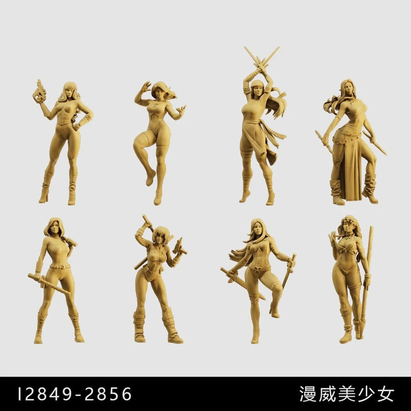 1/64 1/43 1/35 Super hero Beauty girl Scene Props Miniatures Figures Doll Model