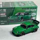 1:64 Pop Race Porsche 911 930 RWB HEC 2026 Green S61-HEC2026