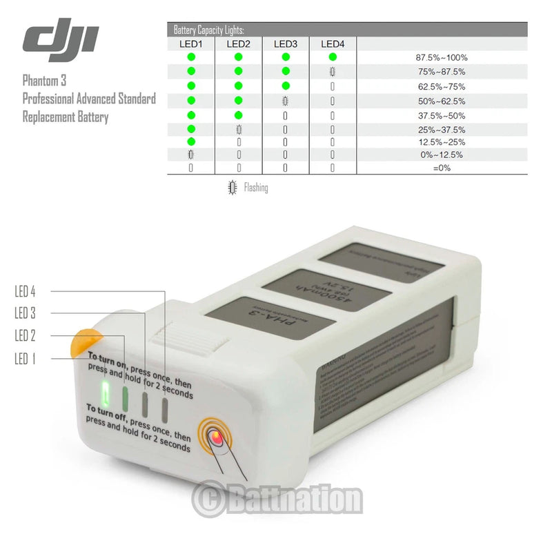 DJI Phantom 3 Professional Intelligent Flight LiPo Battery 4500mAh 15.2V
