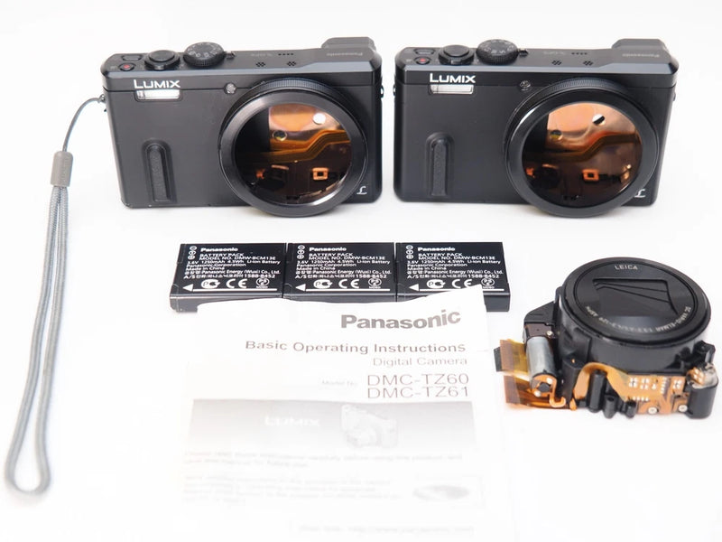 AS IS lot of 2 Panasonic Lumix DMC-TZ60, & DMC-TZ61, need new lens modules READ