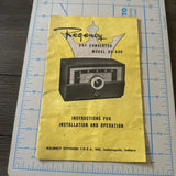 Regency UHF Converter Model Rc-600 Instruction & Installation Manual Converter