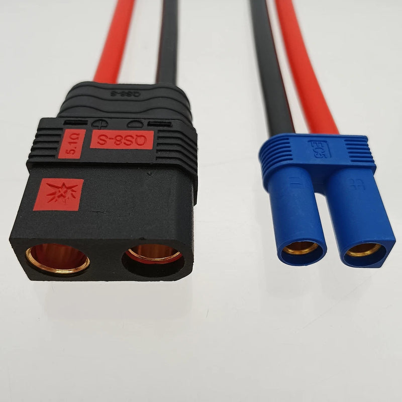 QS8 Anti-Spark Female to EC5 Female cable 10AWG 5CM Charger Adapter RC Toy FPV