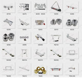 Silver aluminum RC crawler upgrade refit metal parts, assorted brackets and hardware