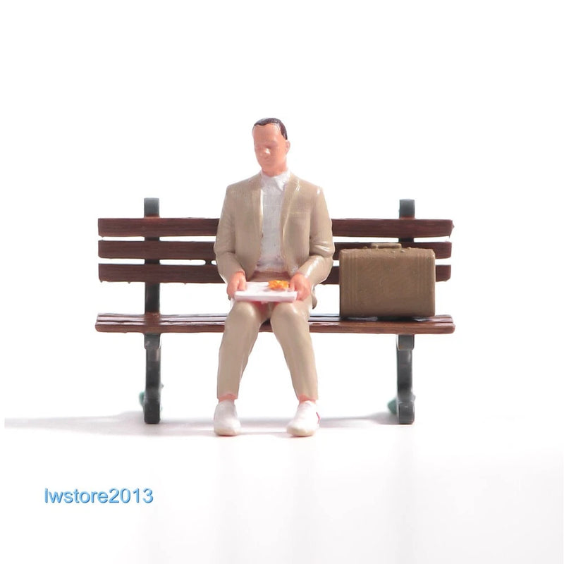 1/87 Sit On Bench Man Scene Props Miniatures Figures Model For Cars Vehicle Toys