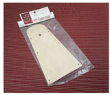 RC helicopter front canopy panel in sealed bag, light wood with screw holes