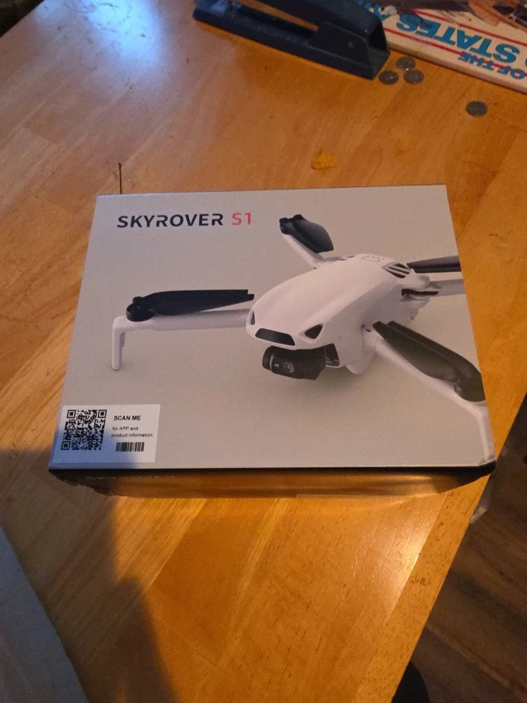 Skyrover S1 drone kit box with camera, foldable quadcopter on front