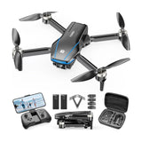 Mini foldable quadcopter drone with camera, remote controller, and carrying case set