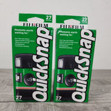 2X Fujifilm QuickSnap 400 Flash Disposable Camera 27 Exposure Exp 01/2028 NEW