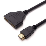 Port Male to Female 1 Input 2 Output Splitter Cable Adapter Converter 1080P