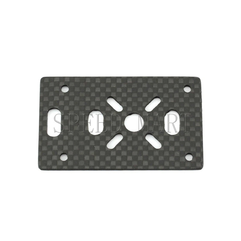 Carbon fiber motor mount plate for 22mm tube, with central circular hole and mounting cutouts