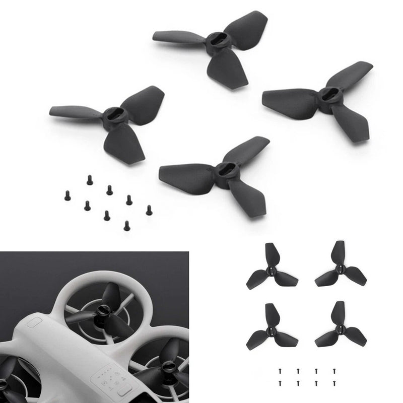 3-blade drone propellers set with screws, black propeller blades