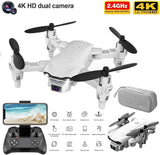 Folding RC Drone 4k HD Dual Wide Angle Camera WIFI FPV Drone  Camera Quadcopter