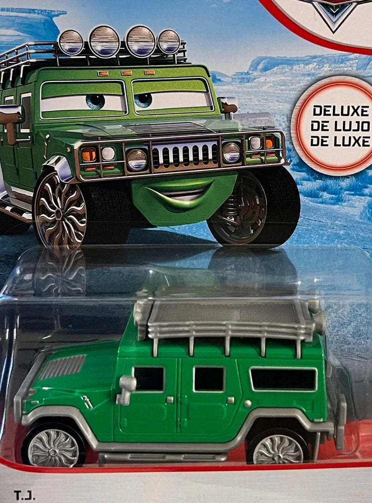 DISNEY PIXAR CARS "T.J. THE HUMMER", NEW IN PACKAGE, DELUXE MODEL, SHIP WW