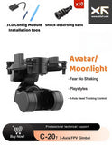 3-axis FPV gimbal stabilizer, black, with camera mounting bracket