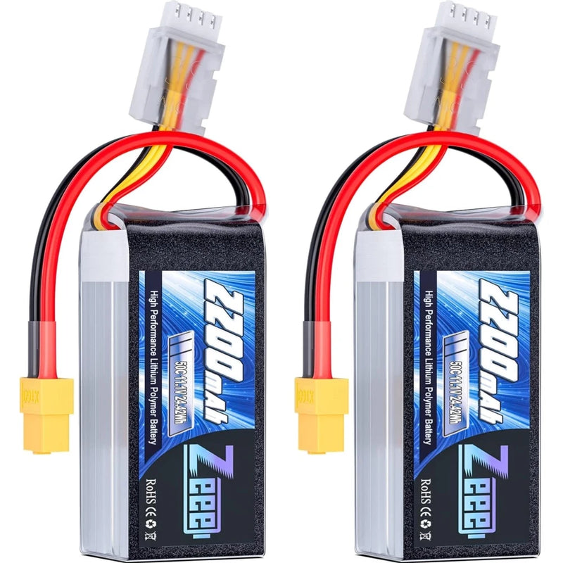 High Performance 2200mAh 3S Lipo Battery 11.1V 50C Shorty Pack for RC Vehicles Battery